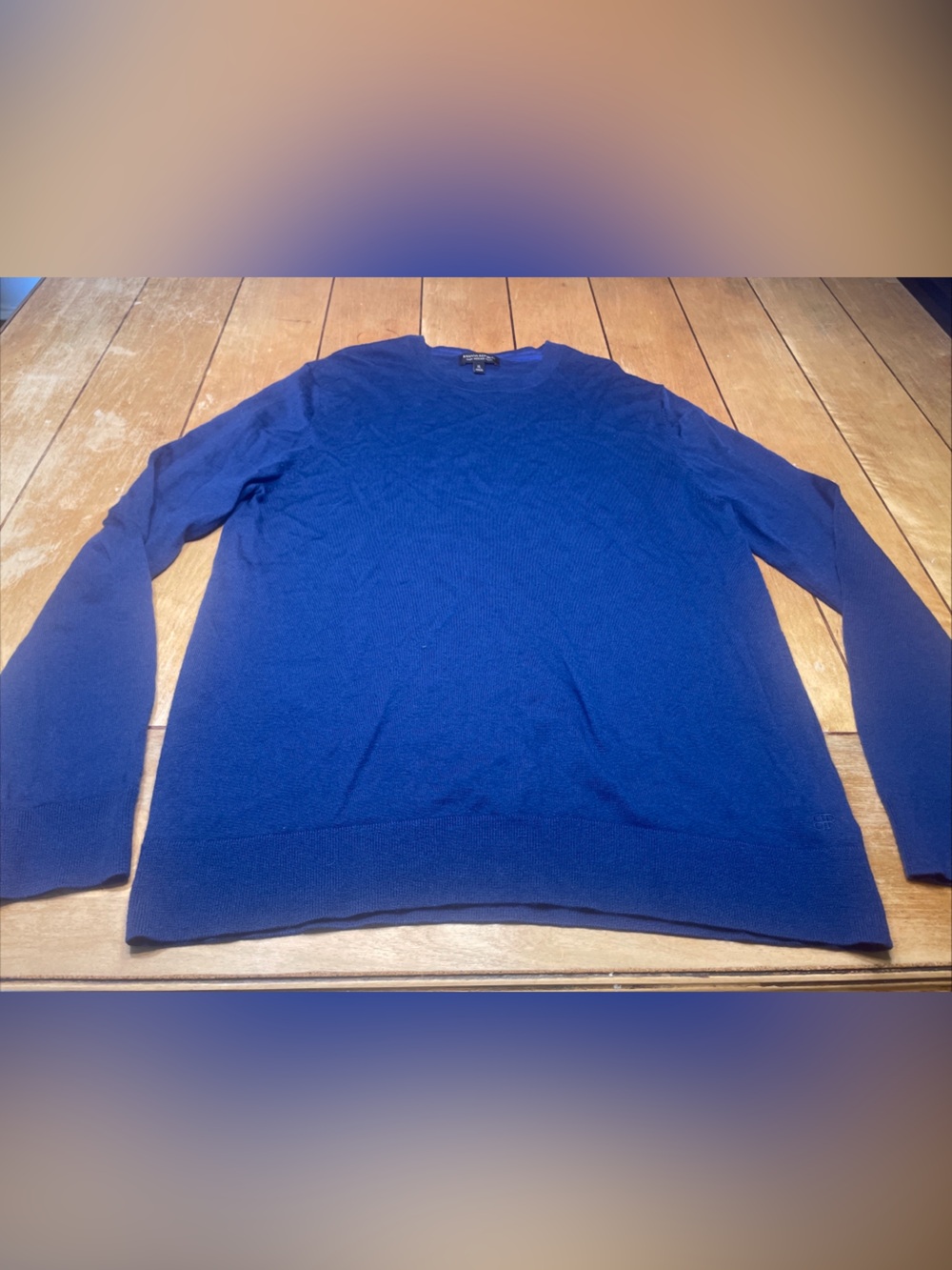 Banana Republic 100% Merino Wool Crewneck Sweater Color Blue Size XL